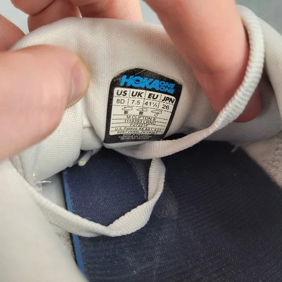 Hoka One One Clifton 8 Mens Running Shoes White Nimbus Cloud Road Trainers - Picture 9 of 10